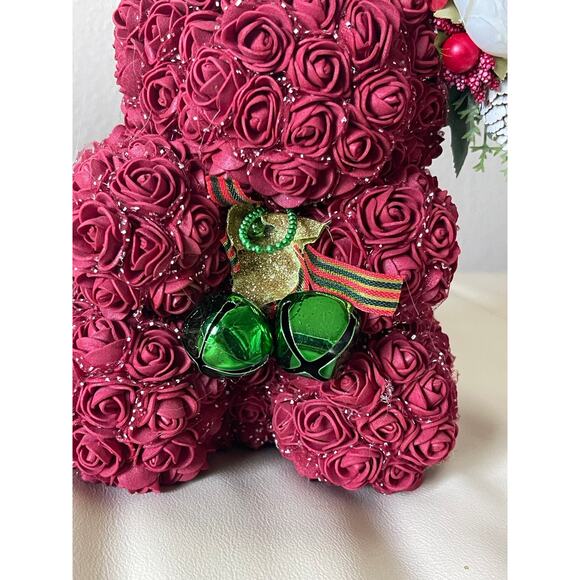 Handmade Christmas Bear From Roses - Picture 3 of 4